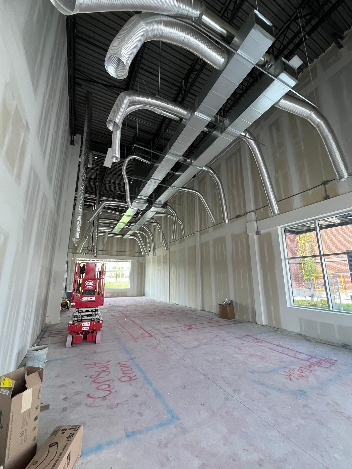 Commercial duct work install in Brampton